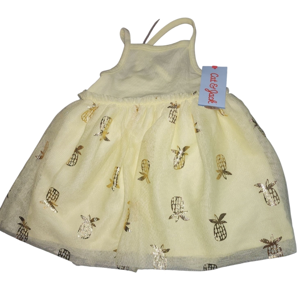 Cat & Jack Yellow Dress, Tan Shorts, and Purple Romper Set. 12 Month NWT - Picture 3 of 5